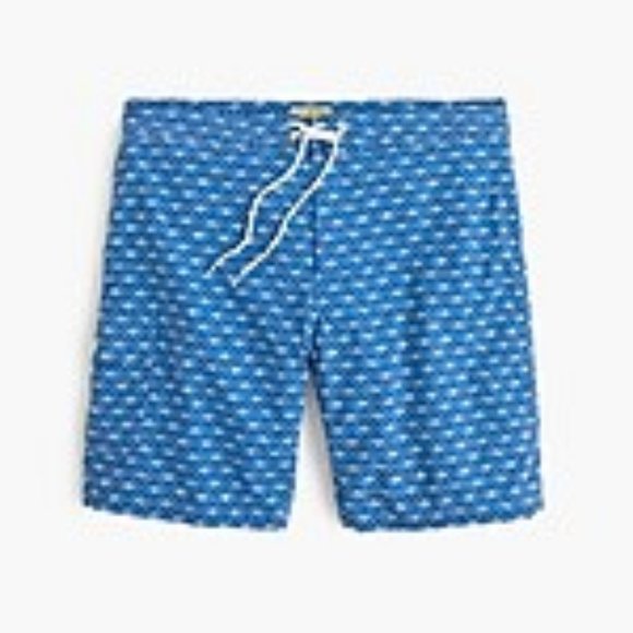 J. Crew 9" Stretch Eco Board Short in Oval Diamond Geo - Picture 2 of 2